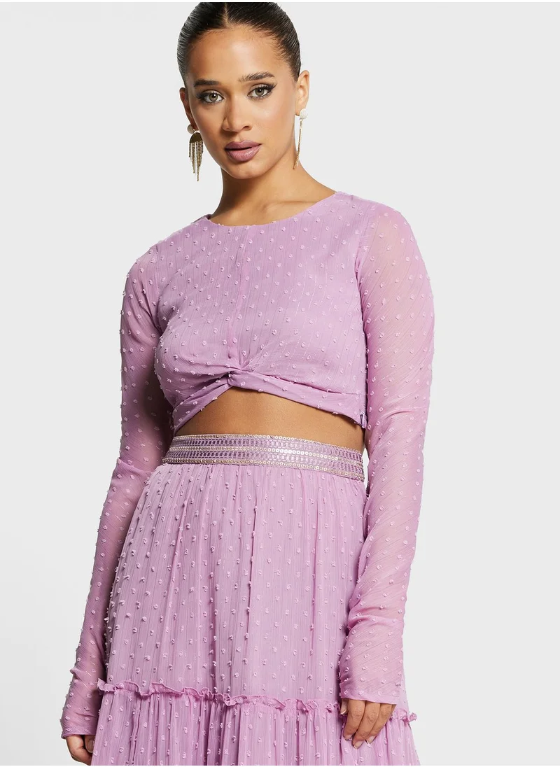 indya Front Knot Crop Top