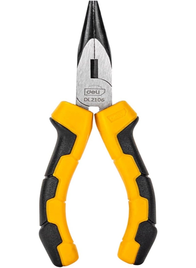 Deli Pliers Set 3pcs – Carbon Steel, Hand-Powered, Professional Use, Black/Yellow (Model: DE-EDL2008-3) - Image 4