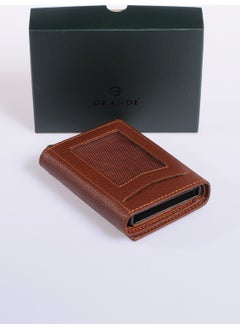 Grande Unisex Genuine Leather Card Holder Grerkcz752 Tan  - Image 1