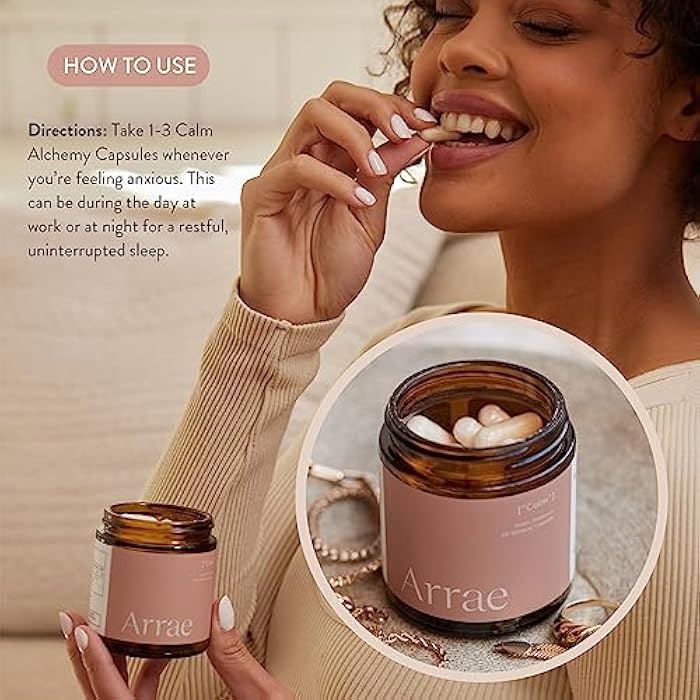 Arrae Calm Cortisol Manager - 60 Stress & Panic Relief Capsules - Mood Support Supplement w/L-Theanine, Inositol, Passionflower, & Magnesium to Help You Feel Zen - Image 4