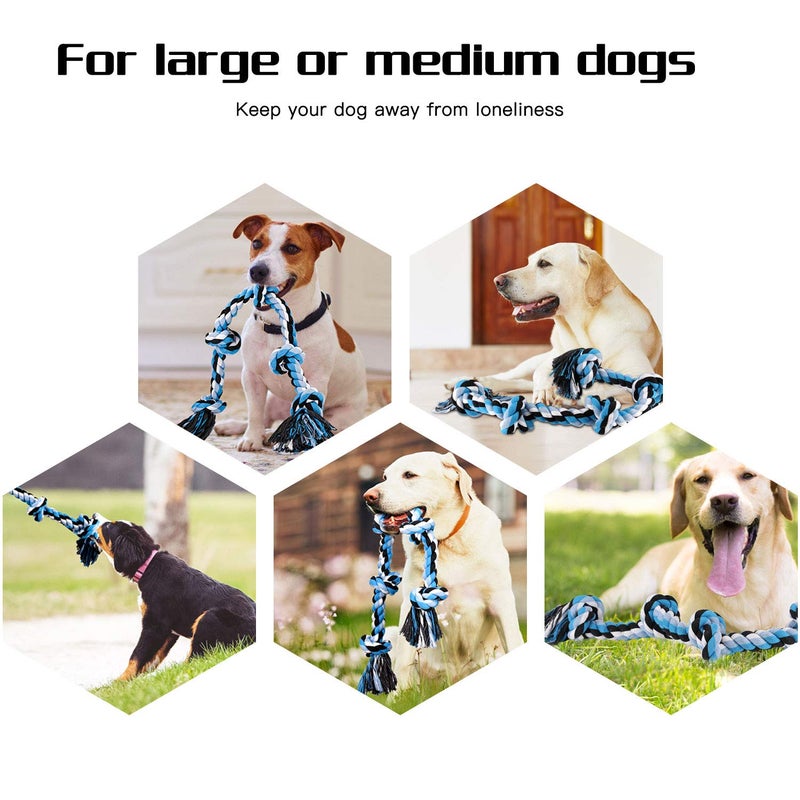 Bmag Heavy Duty Dog Rope Toy for Aggressive Chewers, Medium Large Dogs, Tough Twisted Rope with 5 Knots - Image 3