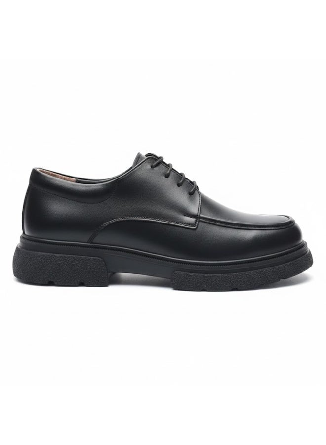 Men's formal shoes in black genuine leather – stylish derby design with a comfortable, slip-resistant chunky sole | Ideal for work and special occasions - Image 3