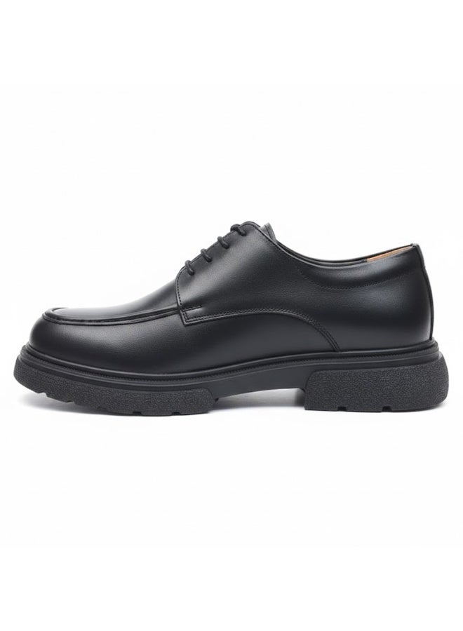 Men's formal shoes in black genuine leather – stylish derby design with a comfortable, slip-resistant chunky sole | Ideal for work and special occasions - Image 4