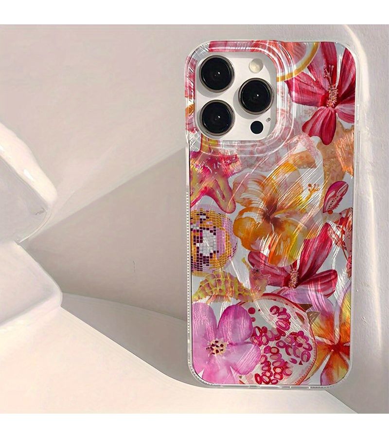 حافظة هاتف بتصميم قلب بنمط النجمة الملونة والشعاب المرجانية وقنديل البحر وسرطان البحر لهاتف iPhone 14 Pro Max - Image 2
