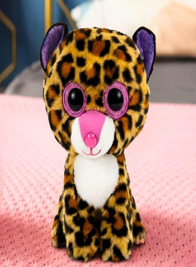Tickles Cute Sitting Cheetah Glitter Eyes Soft Stuffed Plush Animal Toy for Kids Boys & Girls Birthday Gift (Color: Brown Size: 20 cm) - Image 1