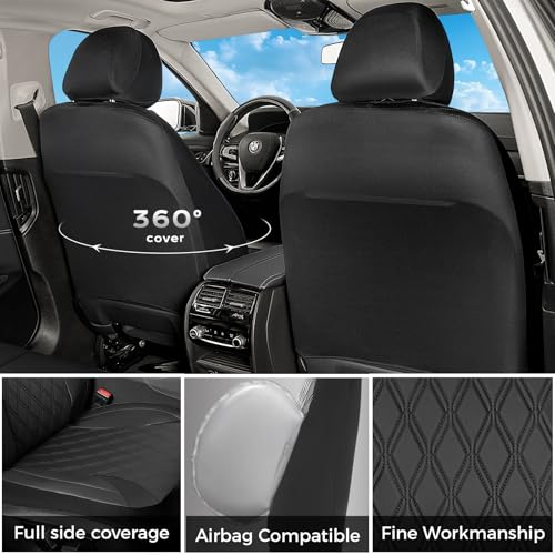 FLORICH Car Seat Covers Front Seat, Leather Seat Covers for Cars Breathable, Car Seat Protector Waterproof, Universal Automotive Seat Covers, Front Car Seat Cover Fit for Most Sedans SUV Pick-up Truck - Image 2