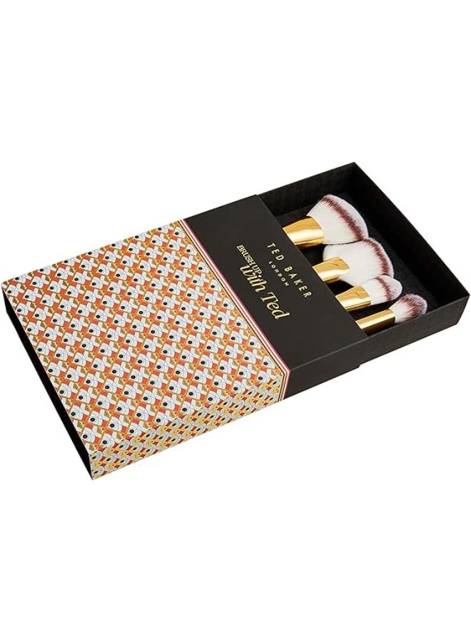 Ted Baker ASPENN Face Brush Set Makeup Brushes for Bronzer Blusher and Foundation Professional Face Makeup Brush Collection for Blending and Contouring - Image 1