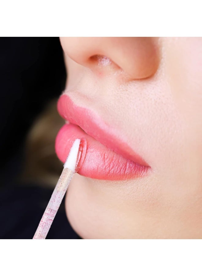 LLTGMV Disposable Lip Brushes, Lip Gloss Applicator Brush, Lip Gloss Applicator Kit, Lip Gloss Test Stick for Makeup and Gifting, 50-Piece Pack (Crystal Pink) - Image 3