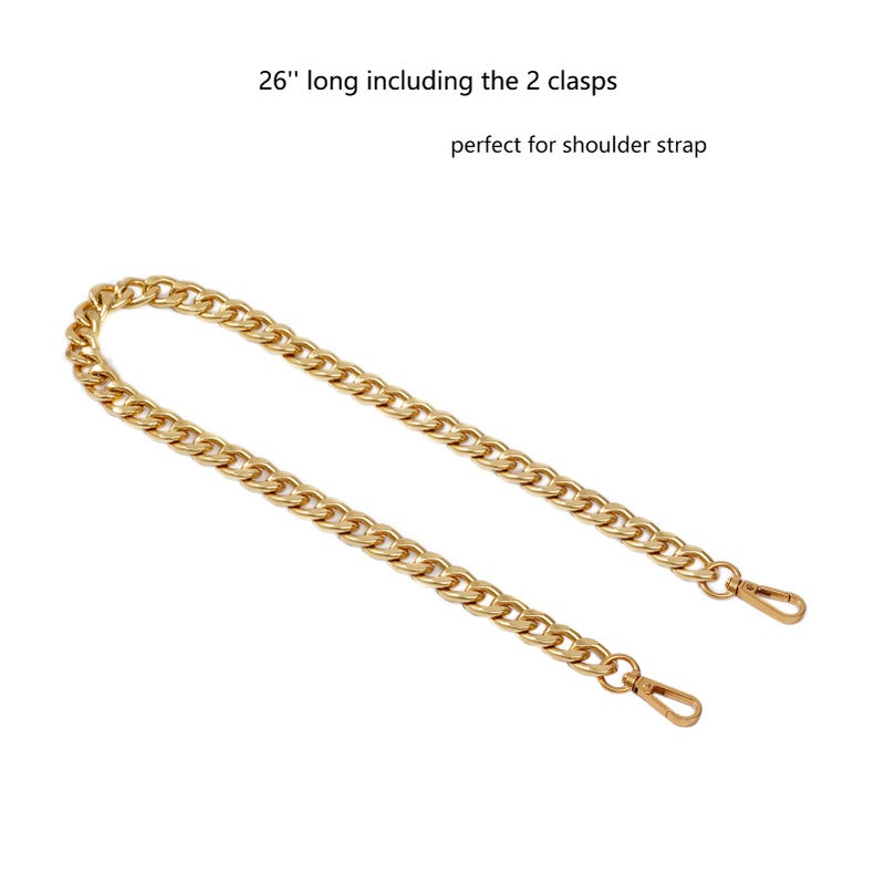Xiazw Medium Size Fabulous Metal Shoulder Crossbody Purse Strap Replacement Bag Chain Accessories (26â€˜â€™, Antique Gold) - Image 2