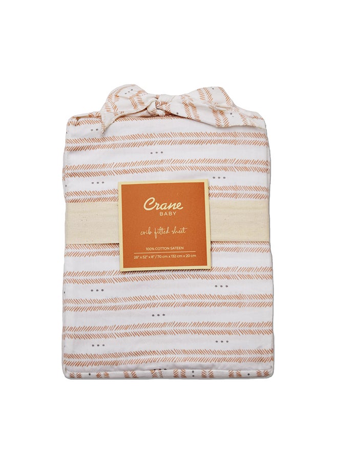 Crane BABY Babyezra Crib Sheet, Herringbone  - Image 1
