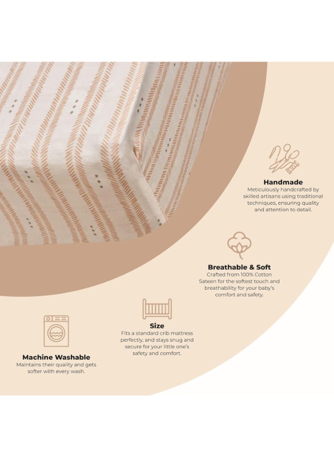 Crane BABY Babyezra Crib Sheet, Herringbone  - Image 4