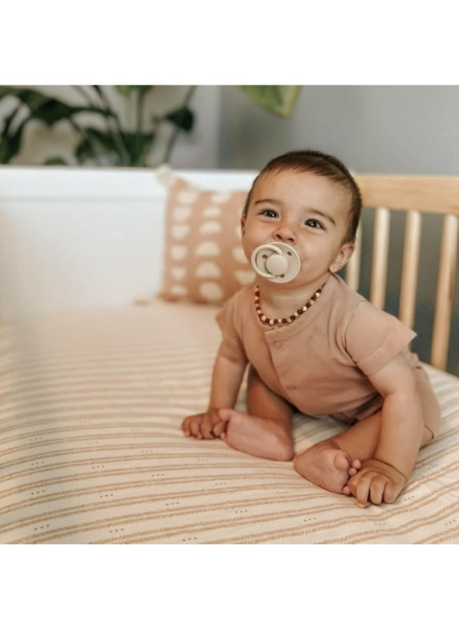 Crane BABY - Babyezra Crib Sheet, Herringbone - Image 1