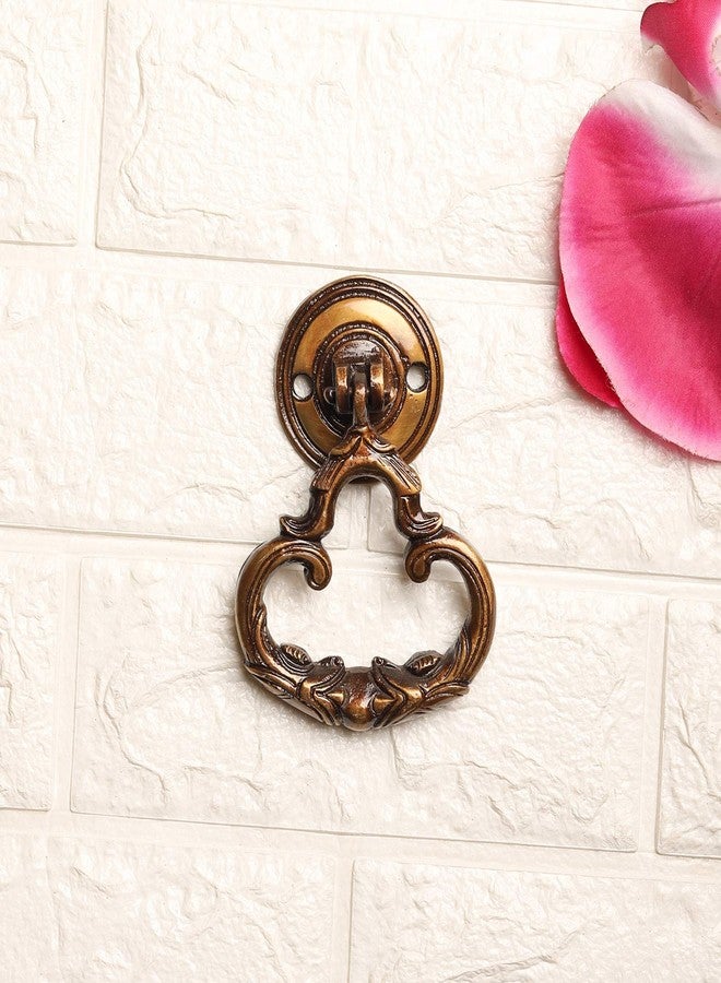 Two Moustaches Ethnic Indian Carved Brass Door Knocker - Image 4