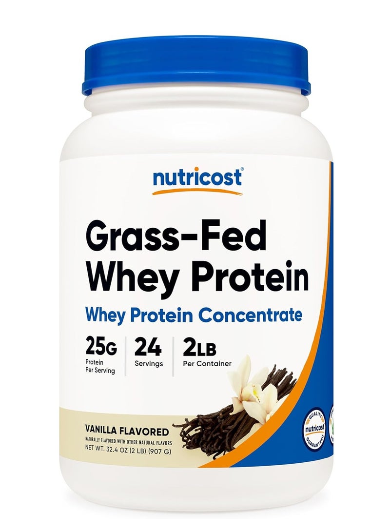 Nutricost Grass-Fed Whey Protein Concentrate Powder Vanilla 2lb - Image 1