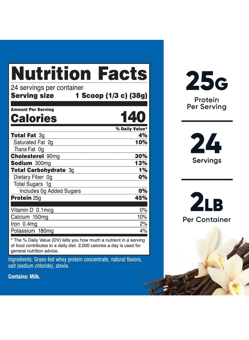 Nutricost Grass-Fed Whey Protein Concentrate Powder Vanilla 2lb - Image 2