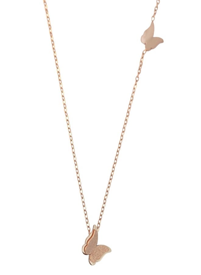 CALISTA Whispering Wings Necklace for Women | Gold-Plated Butterfly Pendant Necklace with CZ Accents | Adjustable Chain Fashion Jewellery | Daily, Party & Gifting Wear - Image 1