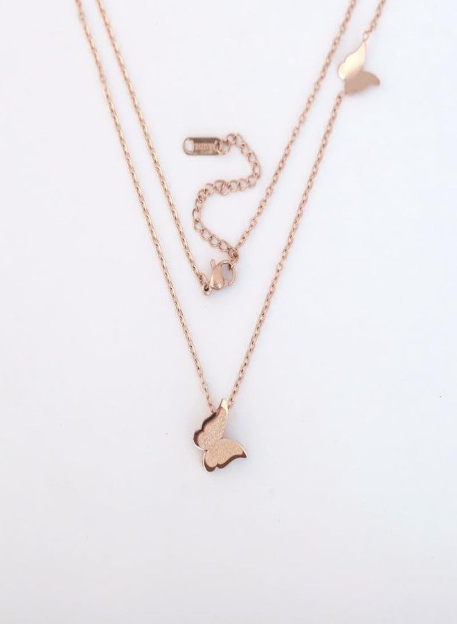 CALISTA Whispering Wings Necklace for Women | Gold-Plated Butterfly Pendant Necklace with CZ Accents | Adjustable Chain Fashion Jewellery | Daily, Party & Gifting Wear - Image 2