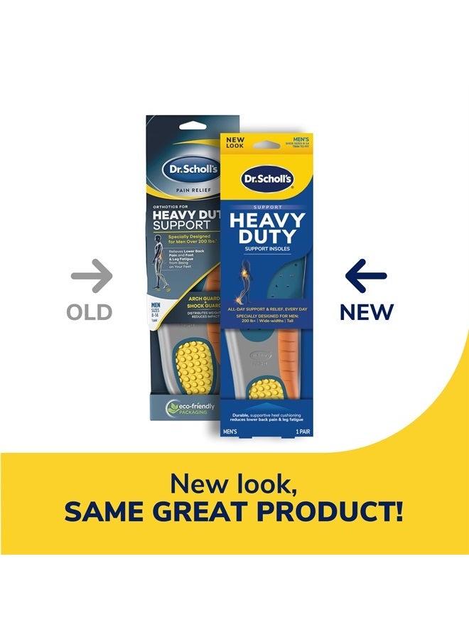 Dr. Scholl's نعل داخلي داعم قوي، مقاس كبير وطويل، 200 رطل +، أقدام عريضة، ممتص للصدمات، يدعم قوس القدم، يوزع الضغط، مناسب للأحذية والأحذية العملية، مقاس 8-14 للرجال، زوج واحد  - Image 2