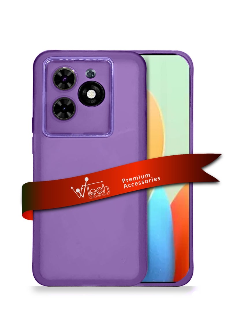 Soft Transparent TPU Silicone Ultra Thin Phone Stylish Electroplated Camera Border Case Cover For Tecno Pop 8 4G 2023 / Spark 20 4G 2023 / Spark 20C 4G 2023 / Spark Go 2024 4G 2023 Purple