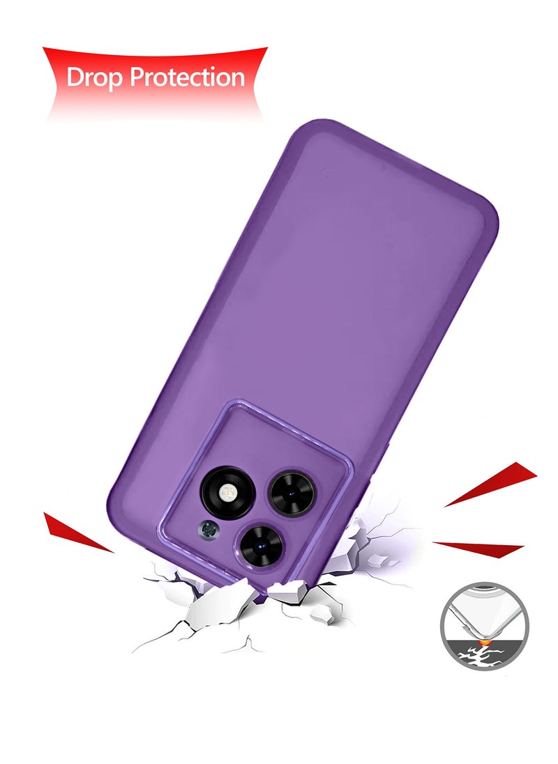 Soft Transparent TPU Silicone Ultra Thin Phone Stylish Electroplated Camera Border Case Cover For Tecno Pop 8 4G 2023 / Spark 20 4G 2023 / Spark 20C 4G 2023 / Spark Go 2024 4G 2023 Purple