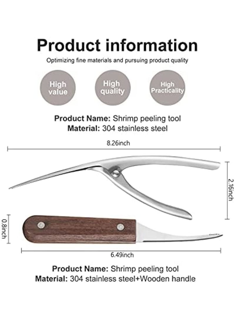 Luckam Shrimp Deveiner Tool and Peelers - 304 Stainless Steel 2Pcs Shrimp Cleaner Knife Prawn Peeler Shrimp Deveiner Kitchen Tools for Shrimp Devein - Image 2