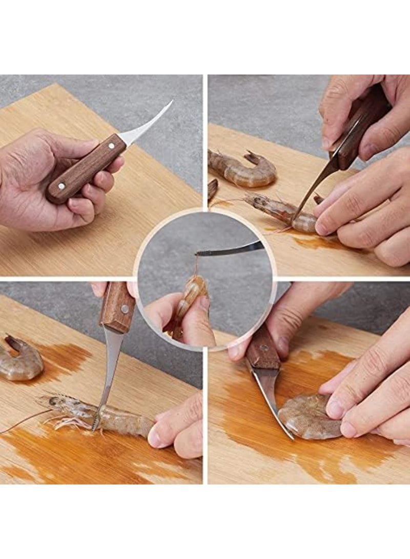 Luckam Shrimp Deveiner Tool and Peelers - 304 Stainless Steel 2Pcs Shrimp Cleaner Knife Prawn Peeler Shrimp Deveiner Kitchen Tools for Shrimp Devein - Image 5