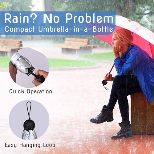 HACER Mini Umbrella with Capsule Case Foldable UV Proof Windproof Compact Pocket Lightweight Travel Umbrellas for Women Men Kids (Pack of 1, Random Color) - Image 4