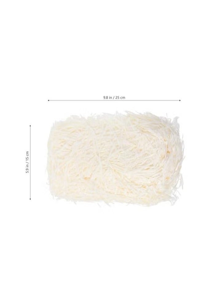 إيليلي 300 جرام من ورق الرافي الممزق، خيوط صديقة للبيئة، قصاصات ورقية مجعدة، حشو ورقي مجعد، ورق ممزق لحشو صناديق الهدايا (أبيض) - Image 4