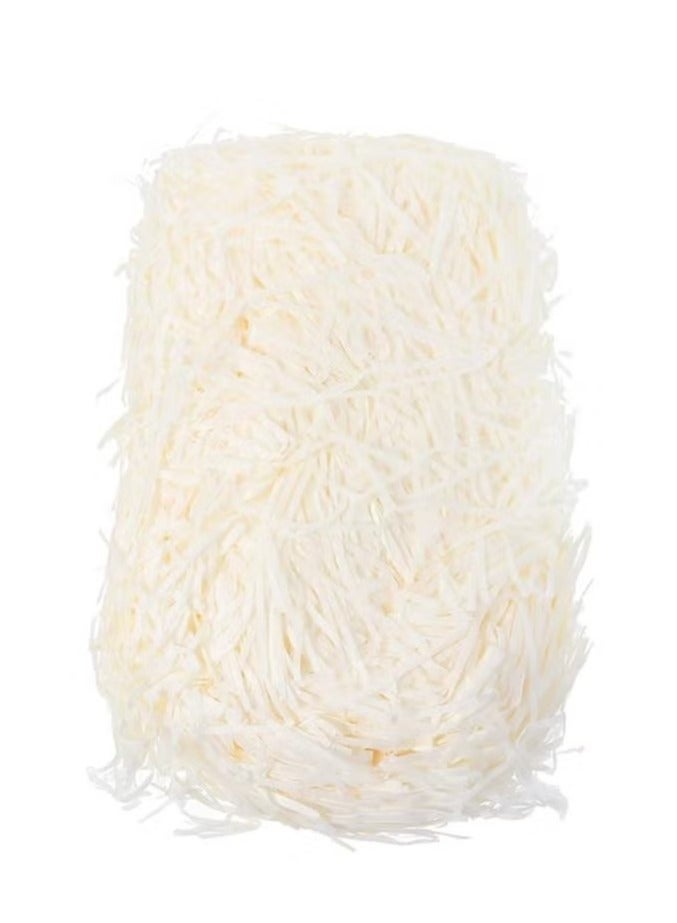 إيليلي 300 جرام من ورق الرافي الممزق، خيوط صديقة للبيئة، قصاصات ورقية مجعدة، حشو ورقي مجعد، ورق ممزق لحشو صناديق الهدايا (أبيض) - Image 3