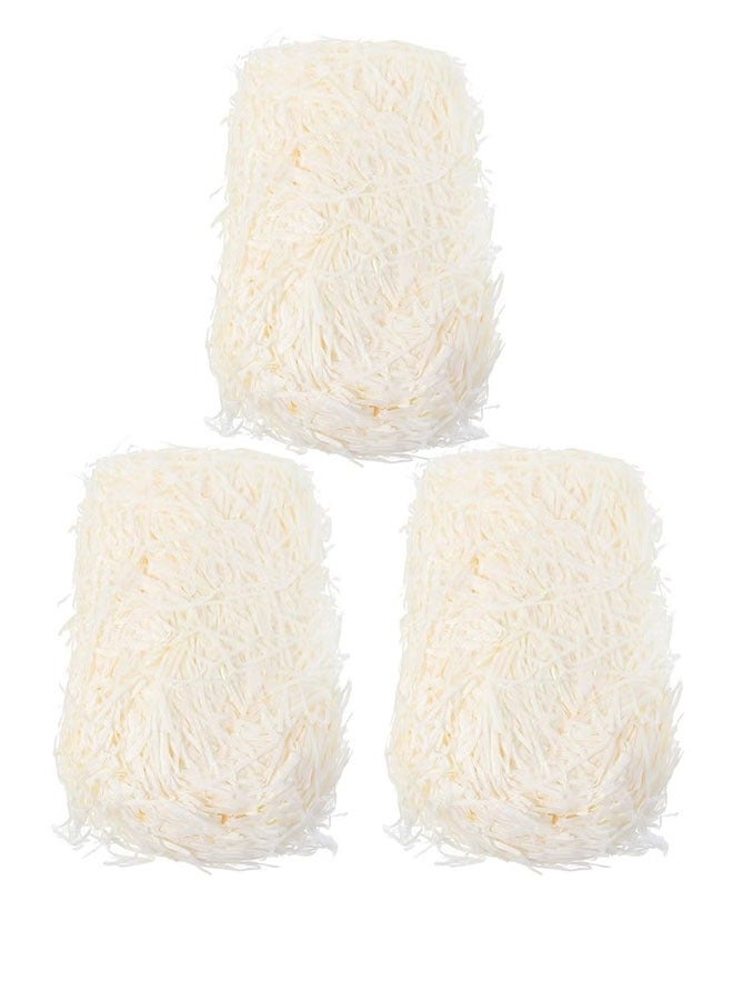 إيليلي 300 جرام من ورق الرافي الممزق، خيوط صديقة للبيئة، قصاصات ورقية مجعدة، حشو ورقي مجعد، ورق ممزق لحشو صناديق الهدايا (أبيض) - Image 1