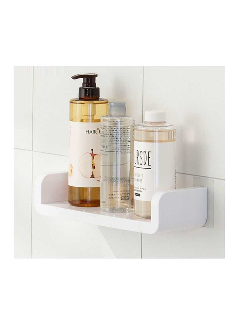 عربست رف الحمام ، ذاتية اللصق لا حفر رف دش مثبت على الحائط ، منظم رف رف ديكور بلاستيكي قابل للإزالة للاستحمام ، مطبخ ، غرفة نوم ، مرحاض ، 12.5 بوصة - Image 1