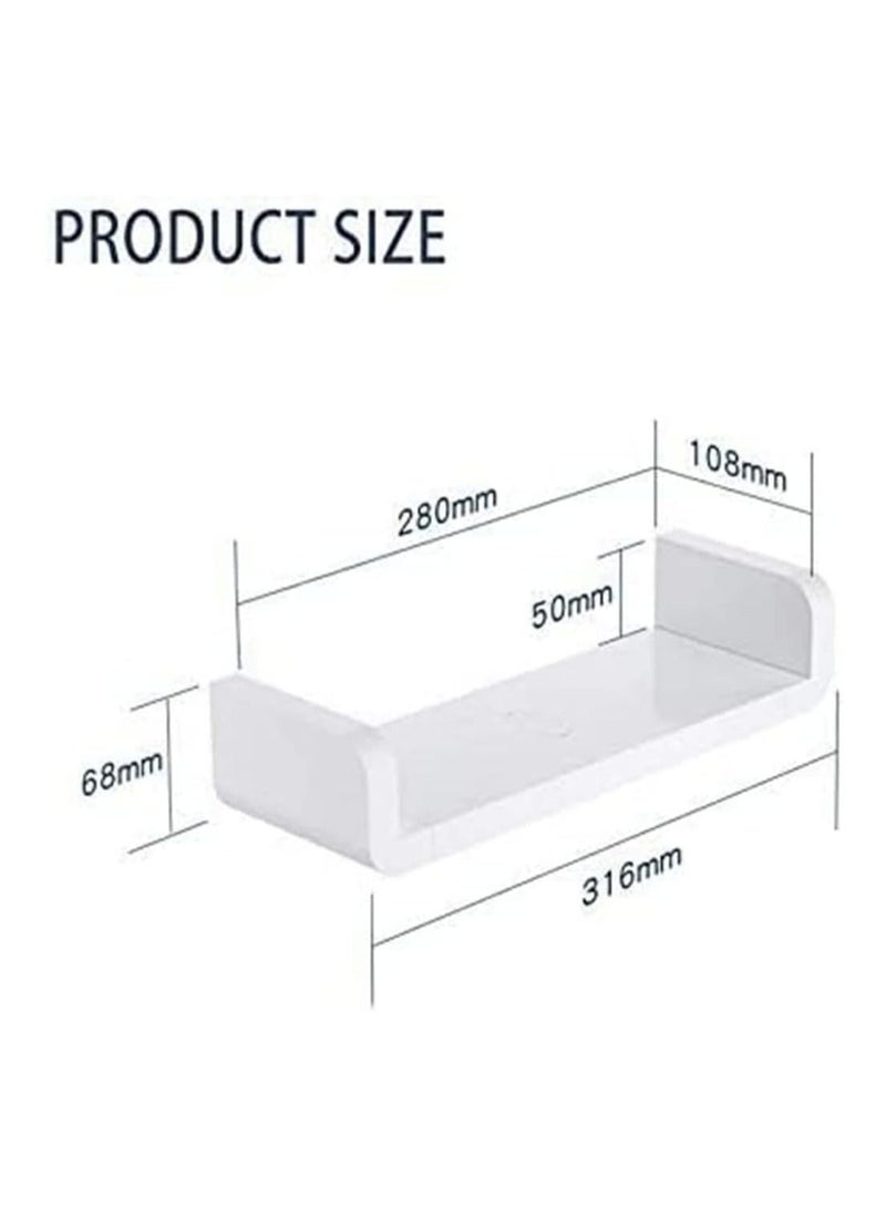 عربست رف الحمام ، ذاتية اللصق لا حفر رف دش مثبت على الحائط ، منظم رف رف ديكور بلاستيكي قابل للإزالة للاستحمام ، مطبخ ، غرفة نوم ، مرحاض ، 12.5 بوصة - Image 2