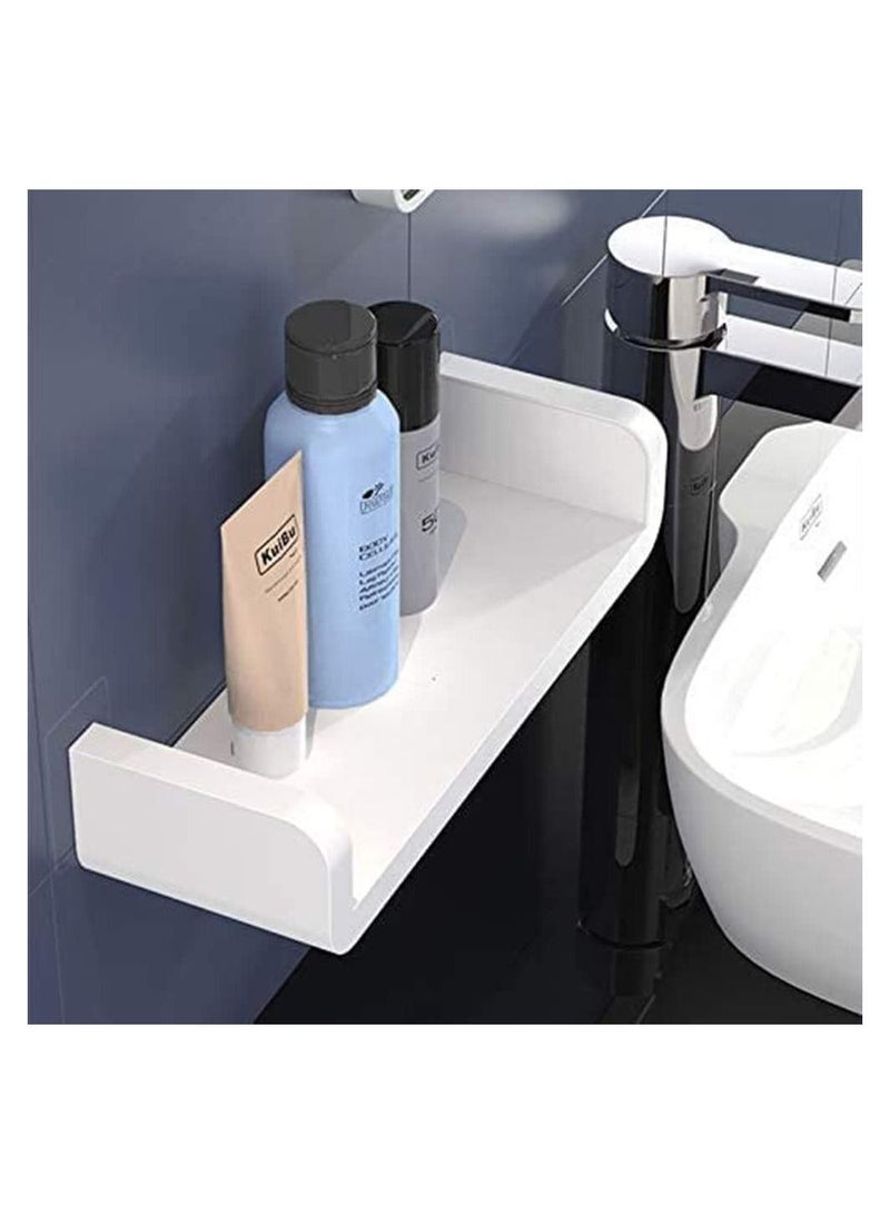 عربست رف الحمام ، ذاتية اللصق لا حفر رف دش مثبت على الحائط ، منظم رف رف ديكور بلاستيكي قابل للإزالة للاستحمام ، مطبخ ، غرفة نوم ، مرحاض ، 12.5 بوصة - Image 4