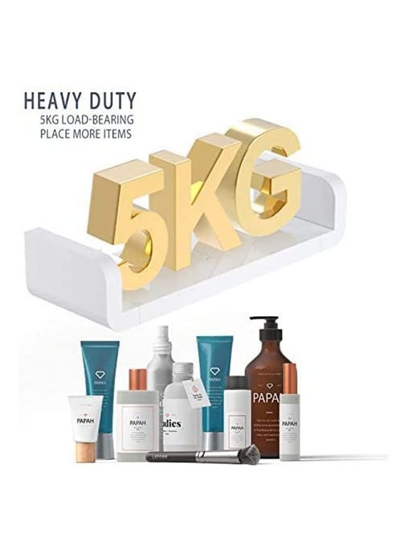 عربست رف الحمام ، ذاتية اللصق لا حفر رف دش مثبت على الحائط ، منظم رف رف ديكور بلاستيكي قابل للإزالة للاستحمام ، مطبخ ، غرفة نوم ، مرحاض ، 12.5 بوصة - Image 3