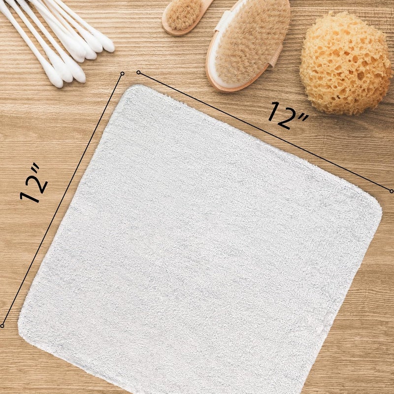 DecorRack 10 عبوة من مناشف القطن 100% ، ناعمة وفاخرة ، 12 × 12 بوصة ، فائقة الامتصاص ، قابلة للغسل في الغسالة ، بيضاء (10 عبوة) - Image 3
