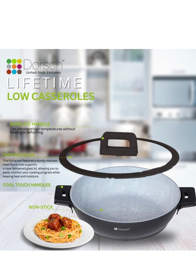 Dorsch Danish Design Low Casserole - Non-Stick Ceramic Coated Cookware | Durable & Scratch-Resistant | TUV Certified, LFGB Tested | Induction Ready, Even Heat Distribution | 28cm - Image 3