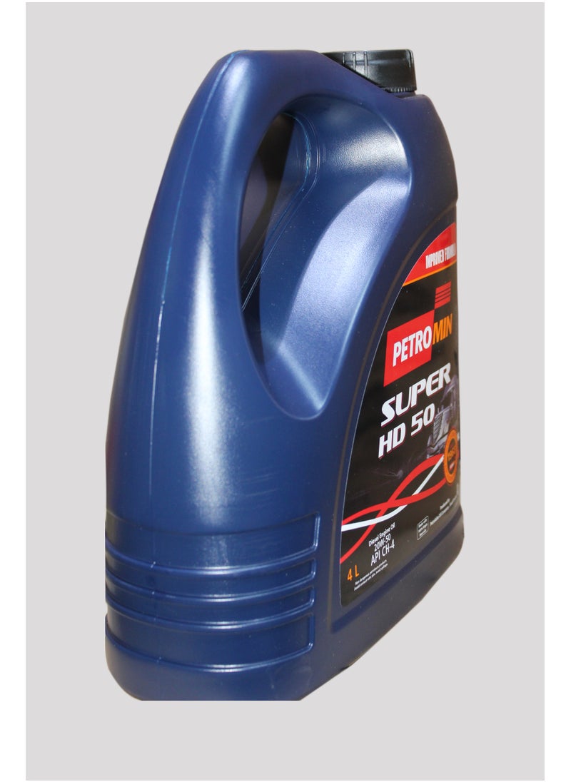 Petromin - Petromin Super 20W-50| API CH-4| Diesel Engine Oil Diesel 4L - Image 1