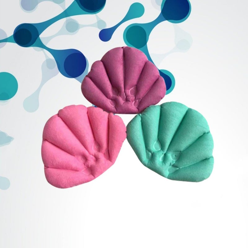 PRETYZOOM Inflatable Bath Pillow with Suction Cups, 3pcs Neck and Back Cushion for Tub Spa, Household Bathroom Accessories, Random Color Bath Cushion for Relaxing Bathing - Image 1