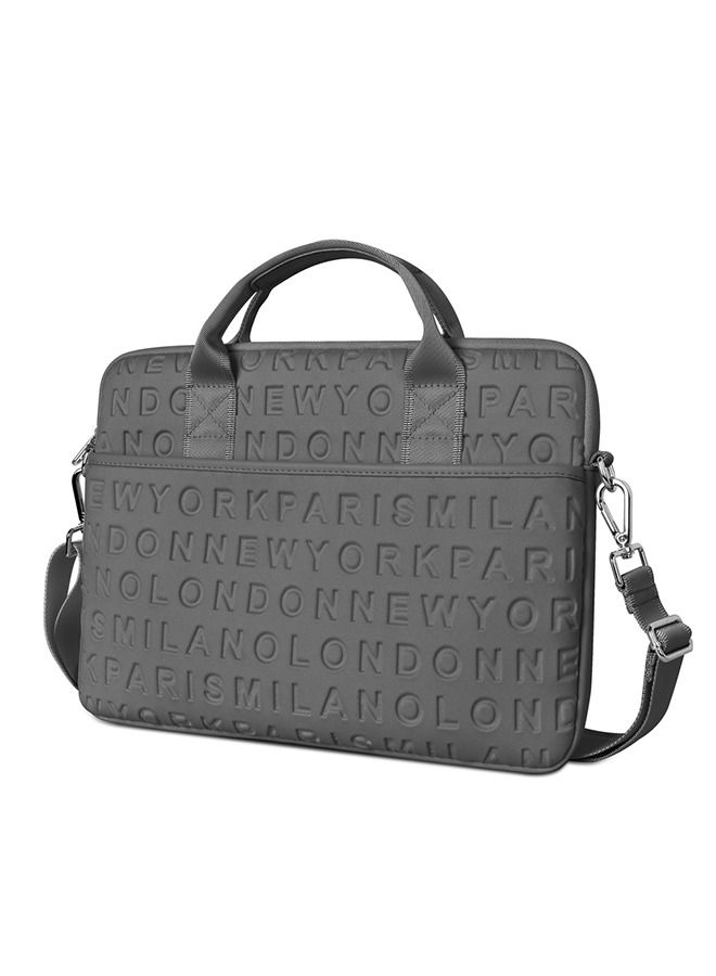 ماكس آند ماكس حقيبة كمبيوتر محمول مقاس 15 بوصة من Alphabetic UK - حقيبة رفيعة للجنسين مع أحزمة حمل، تصميم قابل للتمدد لأجهزة الكمبيوتر المحمولة - رمادي - Image 1