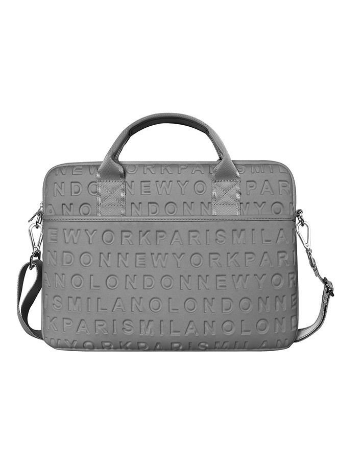 ماكس آند ماكس حقيبة كمبيوتر محمول مقاس 15 بوصة من Alphabetic UK - حقيبة رفيعة للجنسين مع أحزمة حمل، تصميم قابل للتمدد لأجهزة الكمبيوتر المحمولة - رمادي - Image 3