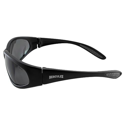 Global Vision Hercules Safety Glasses Sunglasses - Black Frame - Smoke Lens - Image 3