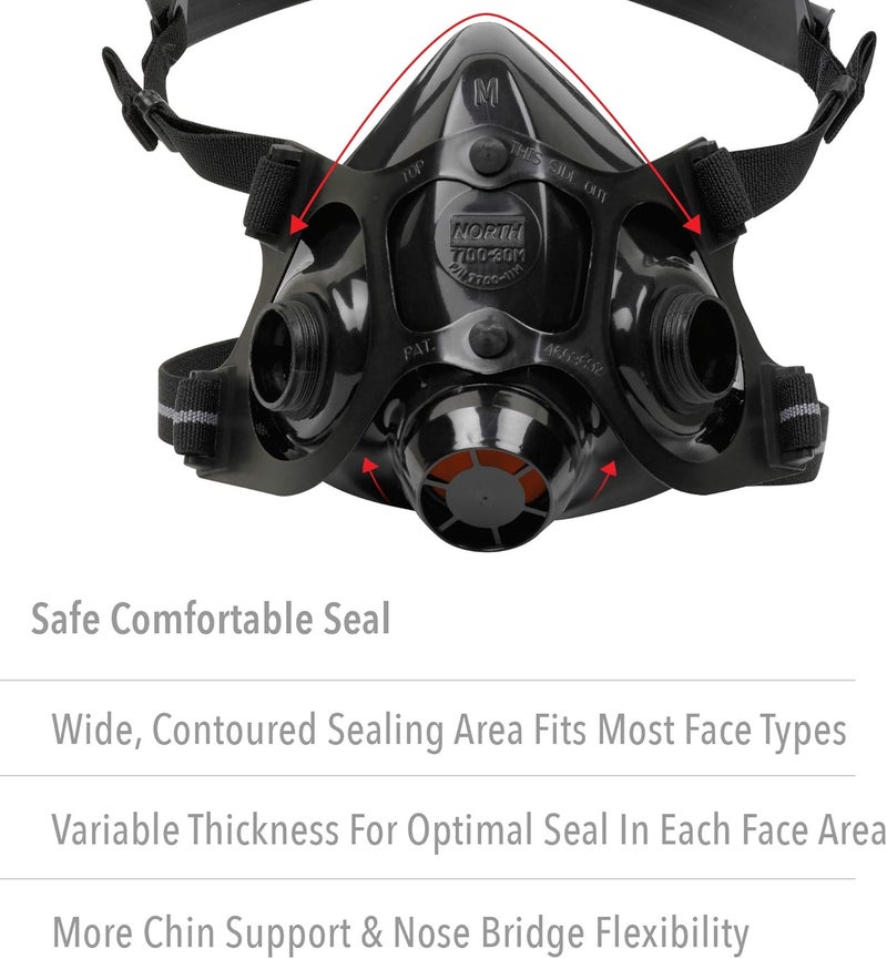 North Safety 7700 Series Silicone Half Mask Respirator - Large - Image 3