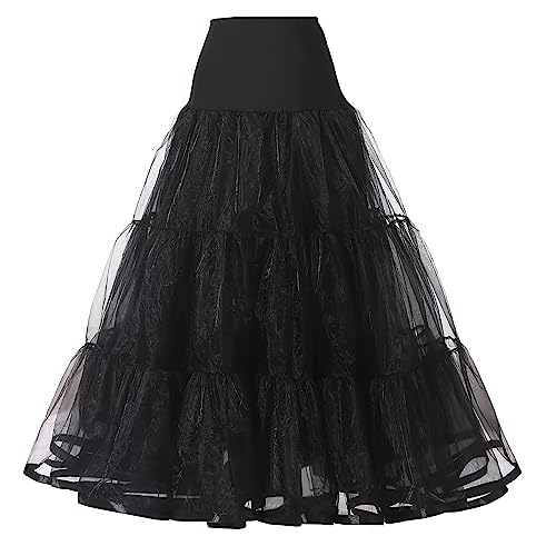 Kumeng Women's Ankle Length Petticoats Long Plus Size Wedding Slips Crinoline Underskirt for Prom Evening Wedding Dress - Image 1