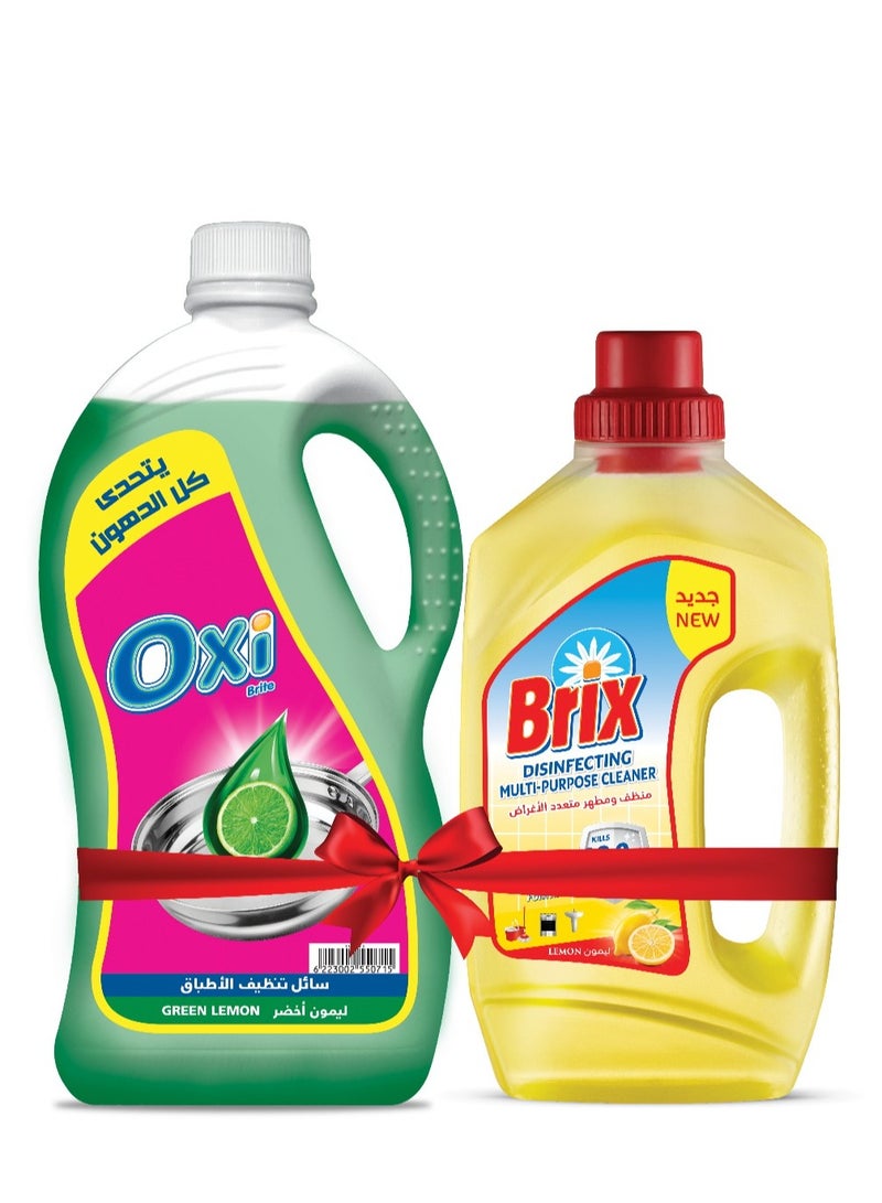 Oxi Dish Wash Green Lemon 2.5 KG + Multi Purpose Cleaner 730 ml