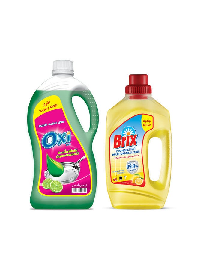 Oxi Dish Wash Lemon Green 2.5kg+ Brix 730 Ml 