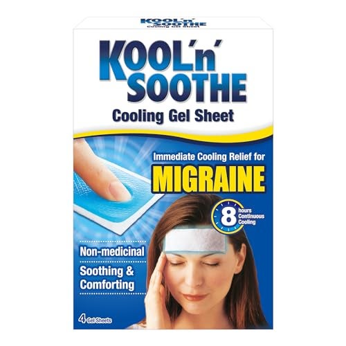 Kool 'n' Soothe MIGRAINE Cooling Gel Sheets/ 4 Pack/Immediate Cooling Relief for Migraine & Severe Headache - Image 1