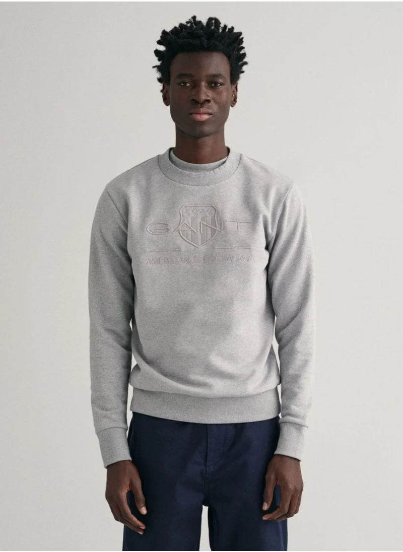 غانت Gant Tonal Shield Crew Neck Sweatshirt