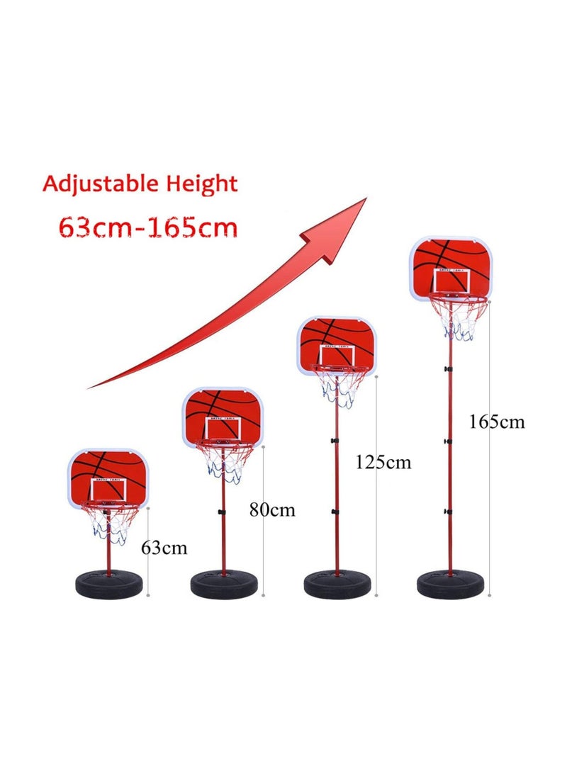 Basketball Stand Set 1.65m Children Portable Mini Basketball Hoop Height adjustable Stand - Image 3
