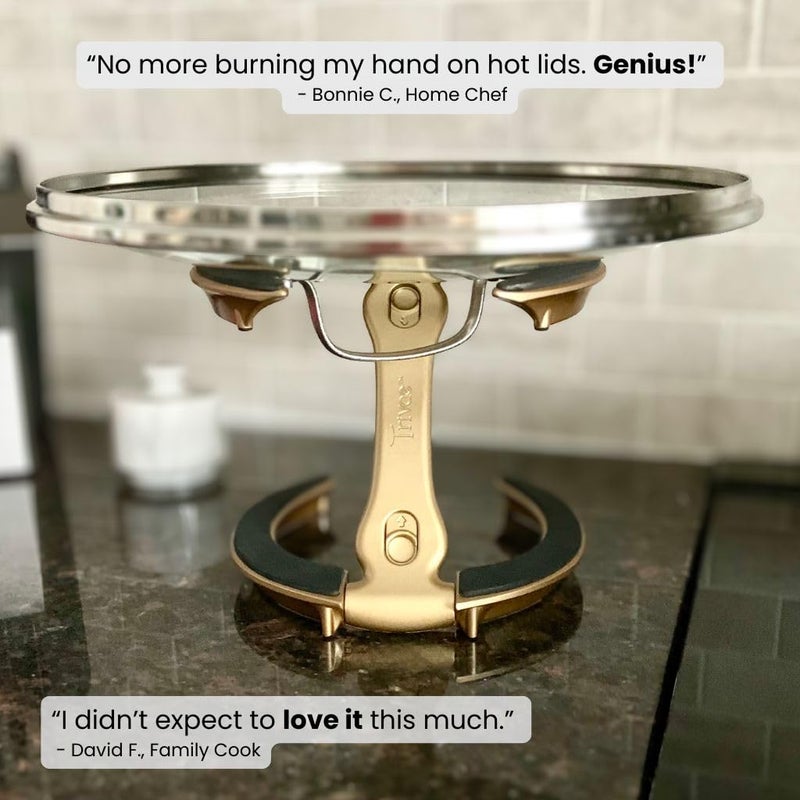 Trivae Pot Lid Holder â€“ 4-in-1 Pot Lid Holder While Cooking, Pan Lid Holder, Trivet & Cake Stand â€“ Versatile Kitchen Tool for Hot Pots, Serving & Display â€“ Space-Saving, Heat-Resistant Stand - Image 2