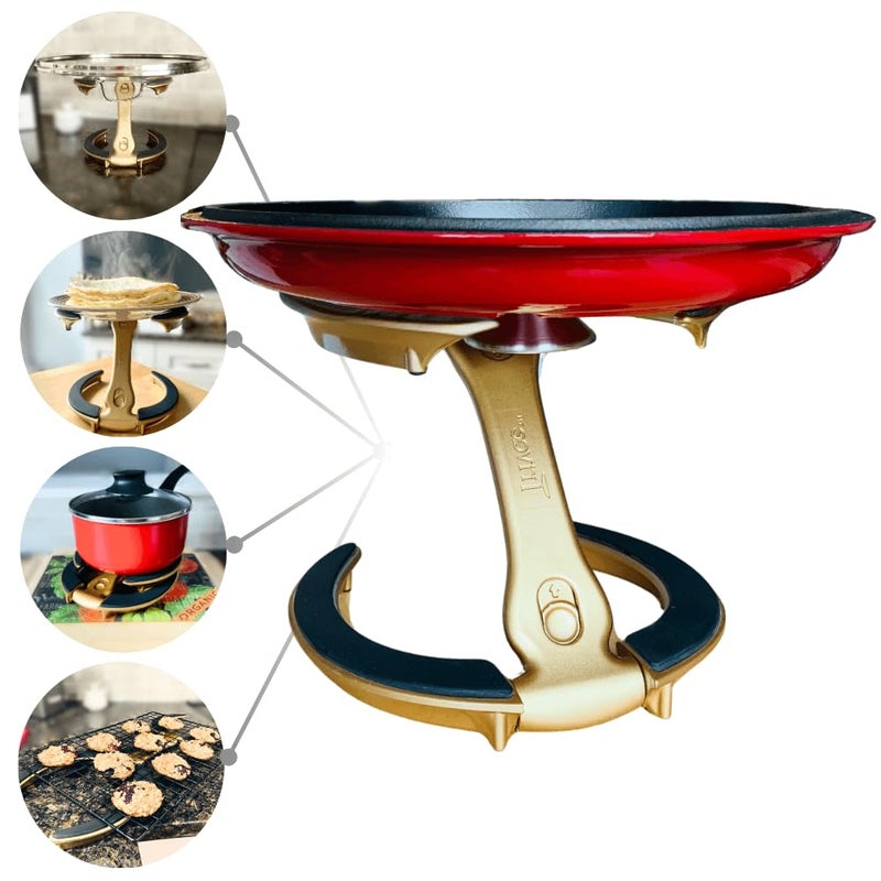 Trivae Pot Lid Holder â€“ 4-in-1 Pot Lid Holder While Cooking, Pan Lid Holder, Trivet & Cake Stand â€“ Versatile Kitchen Tool for Hot Pots, Serving & Display â€“ Space-Saving, Heat-Resistant Stand - Image 1